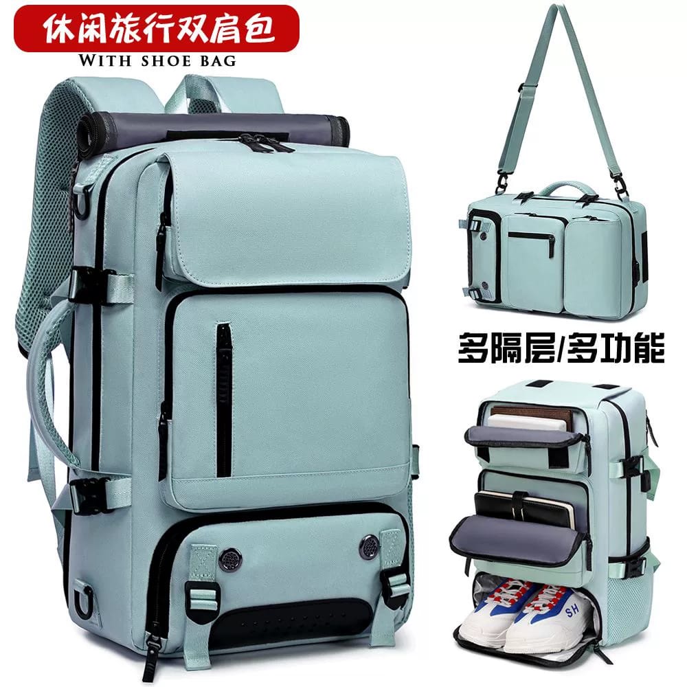 O1CN01B7N0mo1qZAw8R5C2W_2218951515509 New casual large-capacity travel backpack for men and women, multi-functional computer backpack. - Image 1