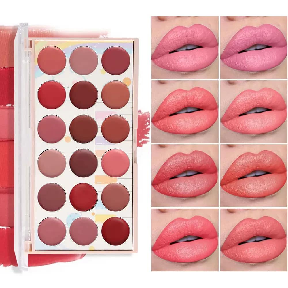 O1CN01C1gzDE1Zagjq9oy7v_2214759753211 18 Colors Matte Lipstick Palette Free Shipping lip gloss - Image 1
