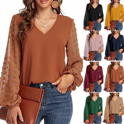 Shirts Blouses Blouse Shirt Women floral office lady Hollow