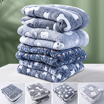 Pet Blanket Dog Bed Cat Mat Flannel Thickened Accessories.