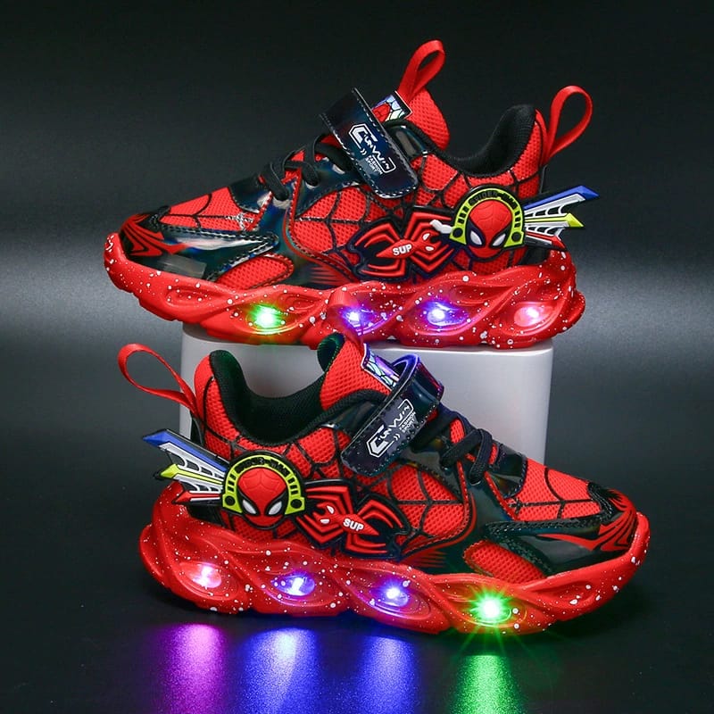 O1CN01SsOp9x1mKjkpUfZCP_2639234936 Spider-Man boys' shoes, luminous children's LED light sports shoes. - Image 1