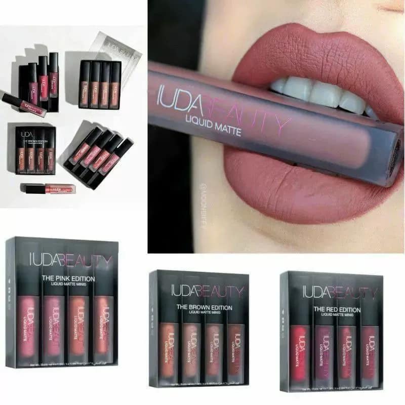O1CN01x4CWzy1ZaggkWJlqZ_2214759753211 Huda Beauty 3g 4pcs Matte Lip Gloss Kit Waterproof Lip - Image 1